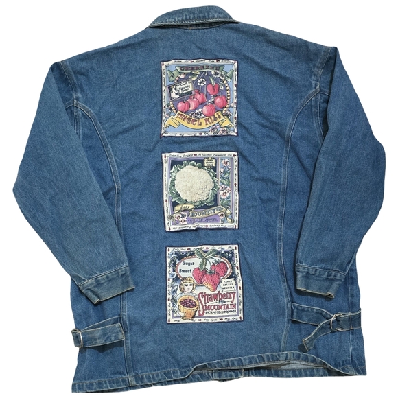 90s Vintage Forenza Denim Jacket Western Patched Boho Small - Picture 2 of 9